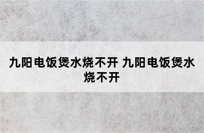 九阳电饭煲水烧不开 九阳电饭煲水烧不开